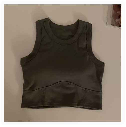Round Neck Solid Tank Top (Dark Grey) (One Size)
