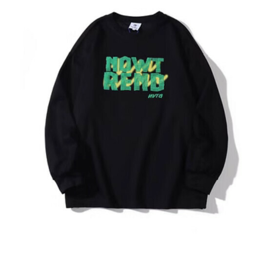 Simple letter print long sleeve T (black) [S-2XL size] [Contact customer service to confirm the shipping size after placing an order]