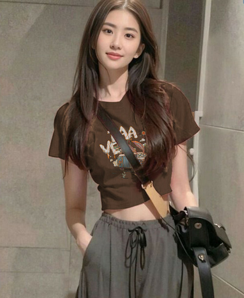 熱賣短款短袖【美式棕色】【S-L碼】（下單後請聯絡客服確認發貨尺碼）