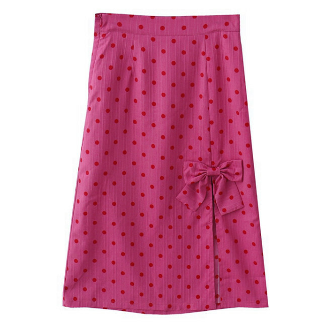 Hot Selling Slit Skirt [Dragon Fruit Red] [Size]