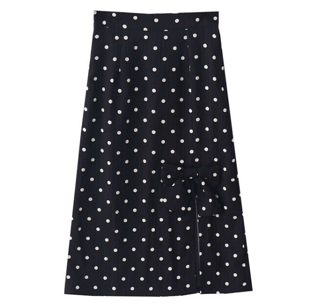 Hot selling slit skirt [black polka dots] [size S-L] (please contact customer service to confirm the delivery size after placing the order)