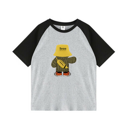 Hot selling loose short-sleeved T-shirt [black gray] [S-XL size] (please contact customer service to confirm the delivery size after placing the order)