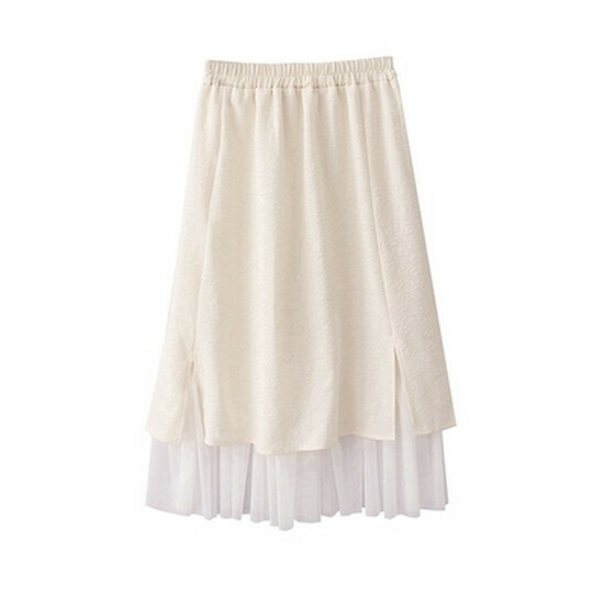 Hot selling embossed skirt [Apricot] [Size-M] (please contact customer service to confirm the delivery size after placing the order)