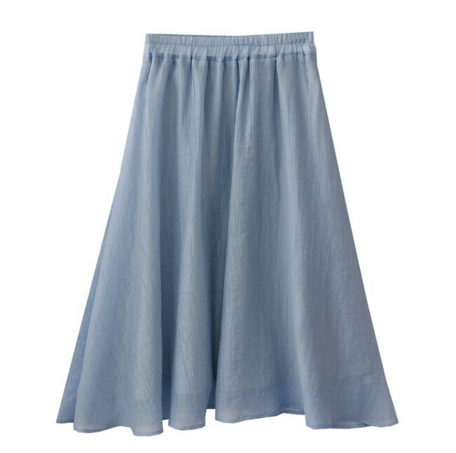 Hot Selling Elastic Waist Skirt [Blue] [One Size]