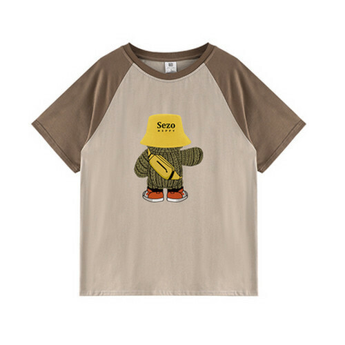 Hot selling loose short-sleeved T-shirt [coffee color] [S-XL size] (please contact customer service to confirm the delivery size after placing the order)