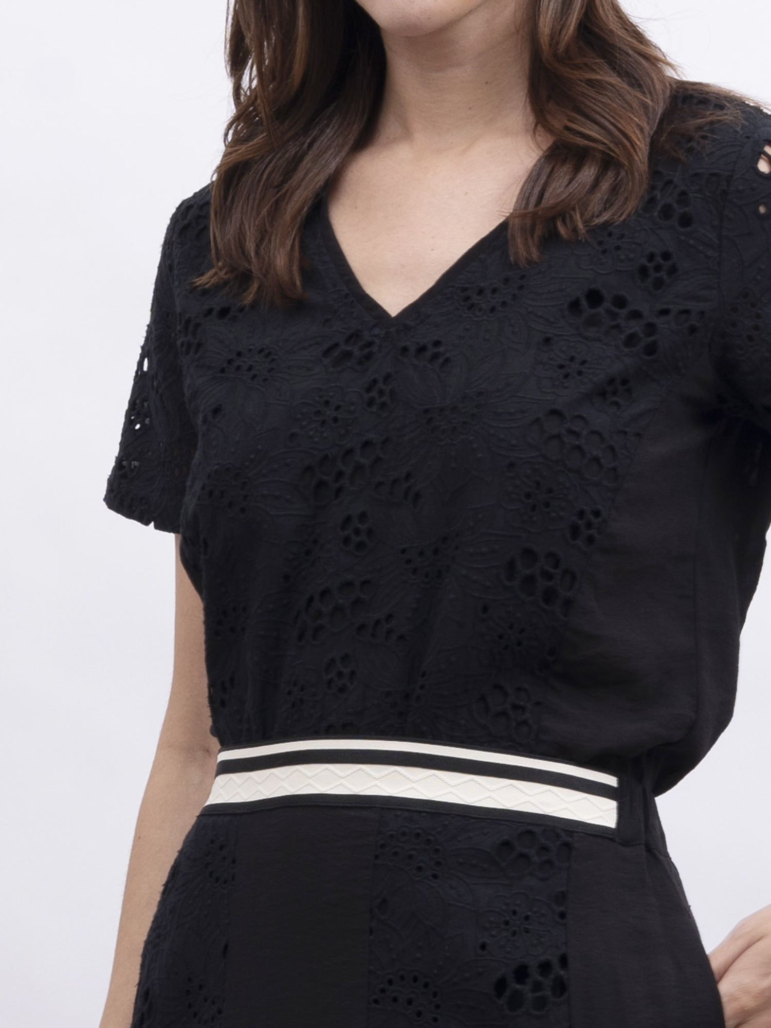 mi-tu 通花V領上衣