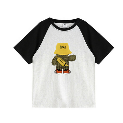 Hot selling loose short-sleeved T-shirt [black floral gray] [S-XL size] (please contact customer service to confirm the delivery size after placing the order)
