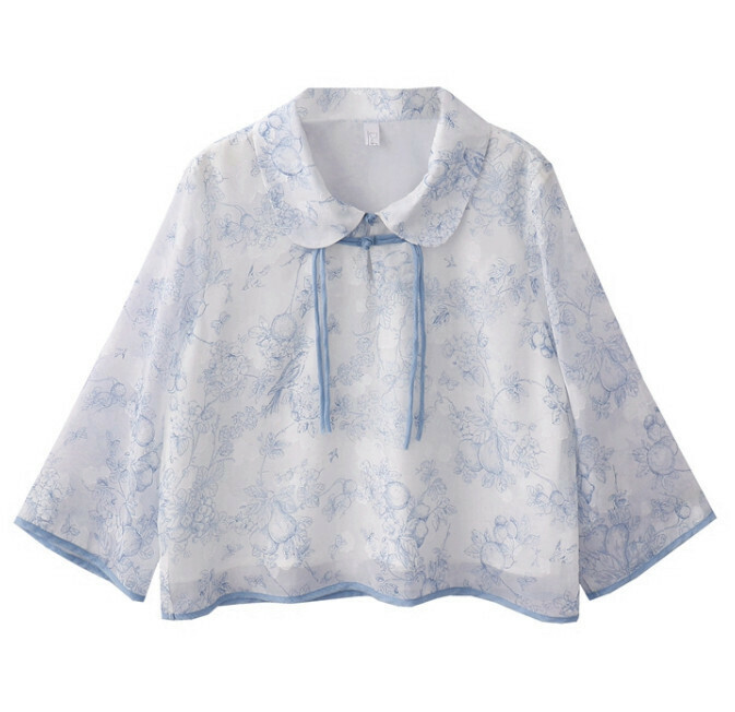 Hot selling button-up shirt [Blue] [Size S-L] (please contact customer service to confirm the delivery size after placing the order)