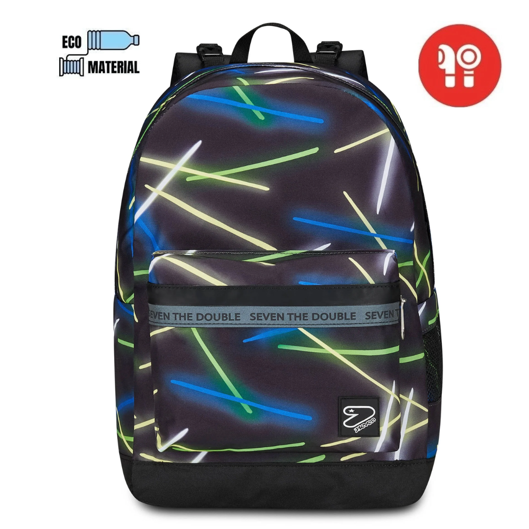 Seven® 雙面背包/書包 The Double Pro Reversible Backpack -  Sideglass 897 PIRATE BLACK