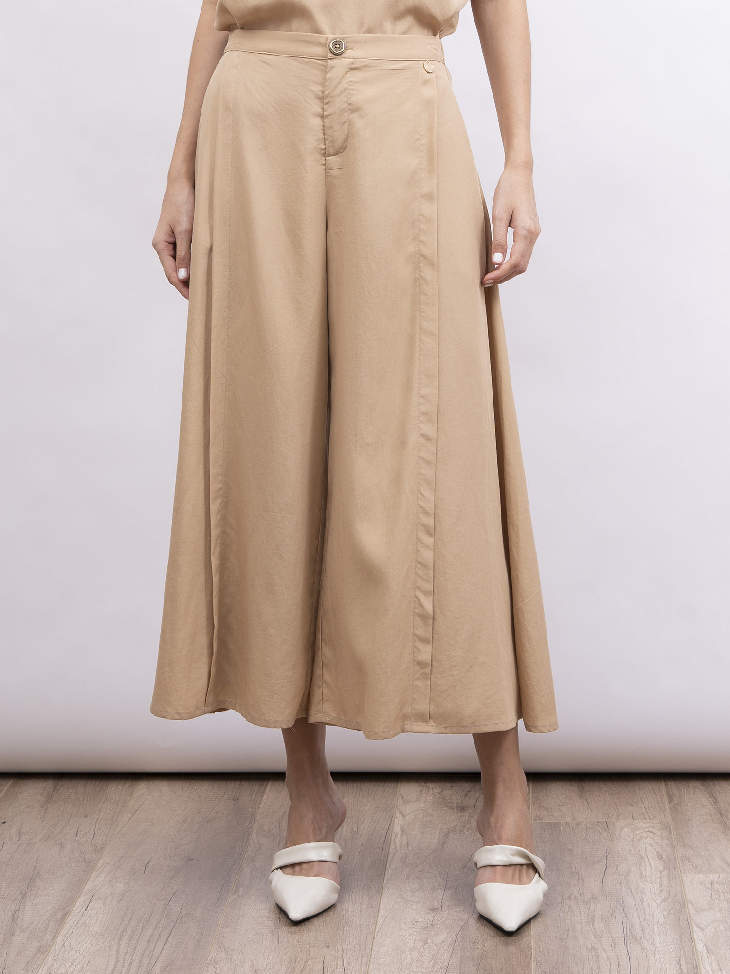 mi-tu 七分休閒闊腳褲