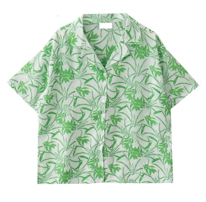熱賣印花襯衫【綠色】【S碼-L碼】（下單後請聯絡客服確認發貨尺碼）