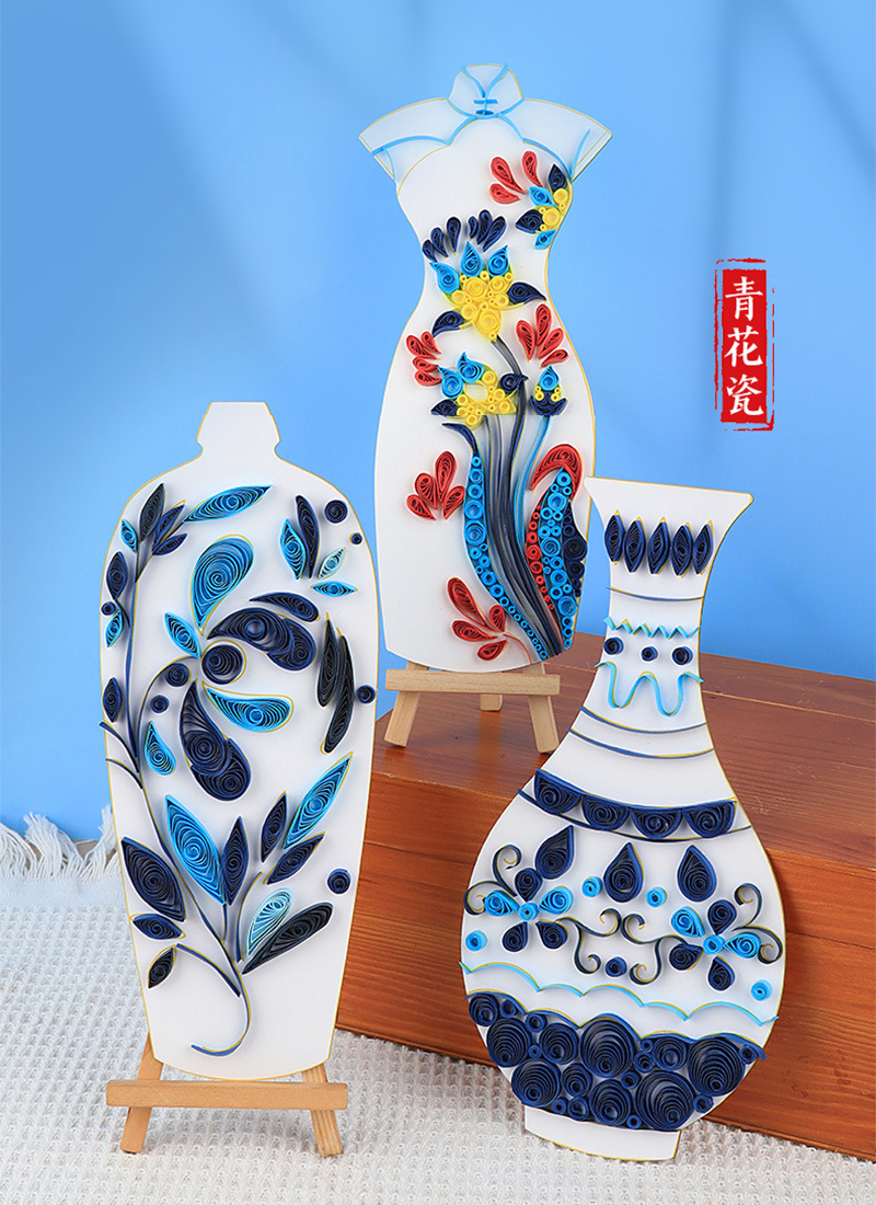 DIY衍紙​​畫國風旗袍手工材料包(全套) ST9941