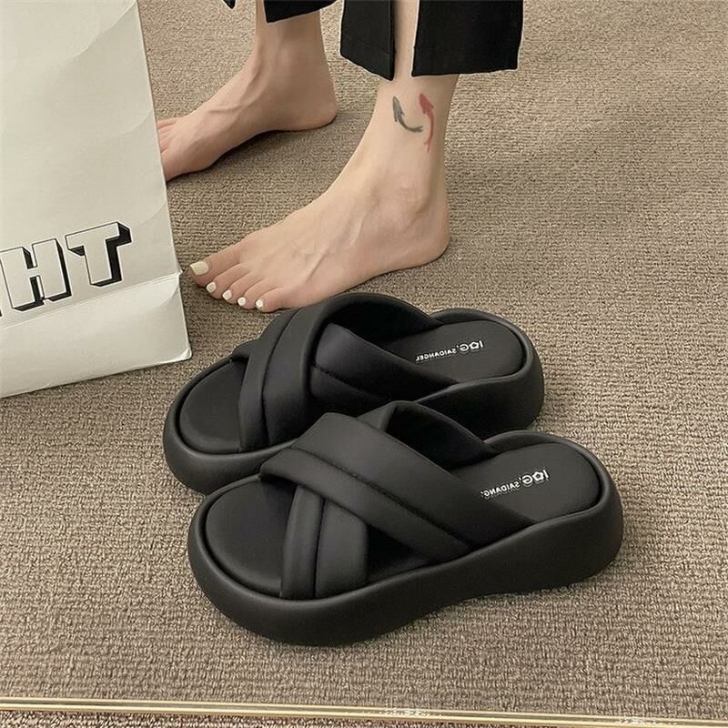 Hot selling cross-strap slippers (black size 35-40) (please contact customer service to confirm the delivery size after placing the order)