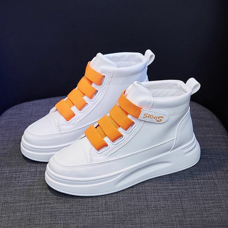 Hot selling Velcro high-top shoes (orange size 35-40) (please contact customer service to confirm the delivery size after placing the order)