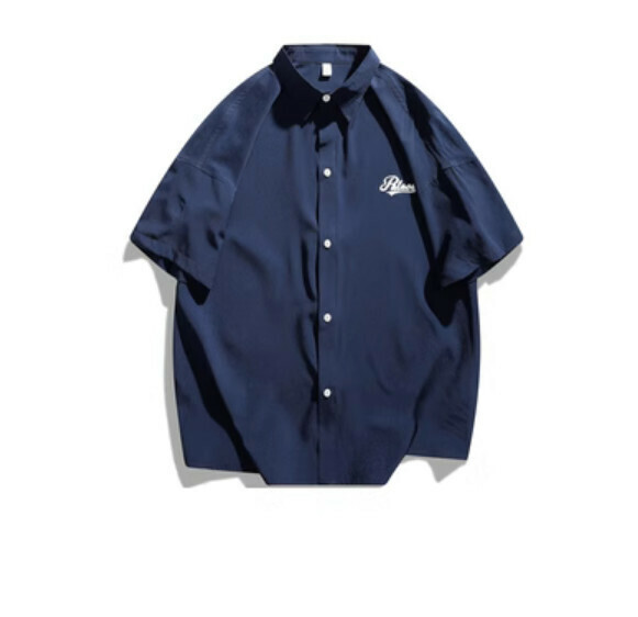 爆款簡約短袖襯衫(深藍色)【M-3XL碼】【下單後聯絡客服確認發貨尺碼】