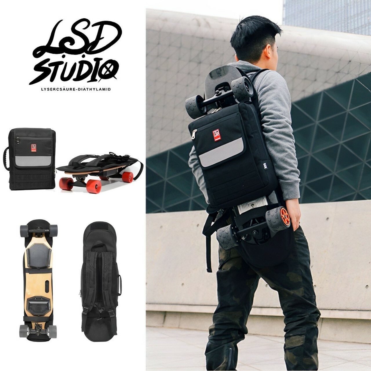 【BGMK008】滑板二合一收納可拆卸雙肩後背包