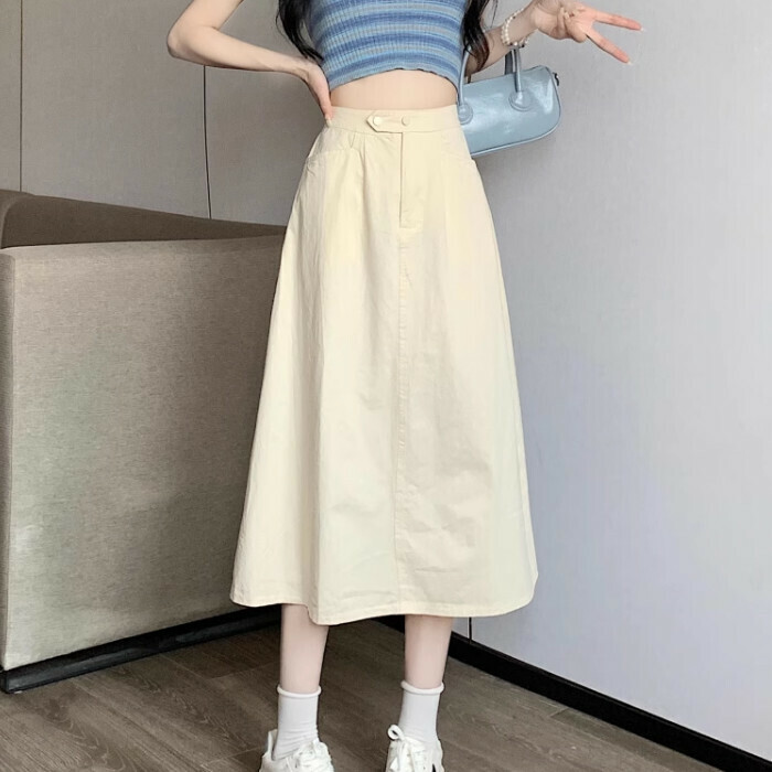 Hot Selling High Waist Skirt (S-XL) (Apricot) (Contact customer service after placing order to confirm delivery size)