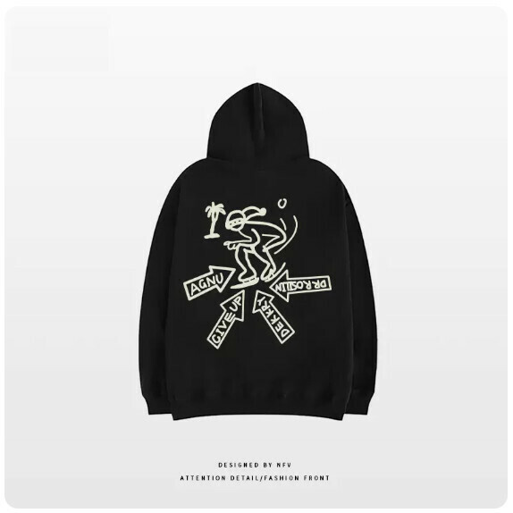 新款連帽衛衣【M-3XL】【黑色-薄款】(下單後聯絡客服確認發貨尺碼) 