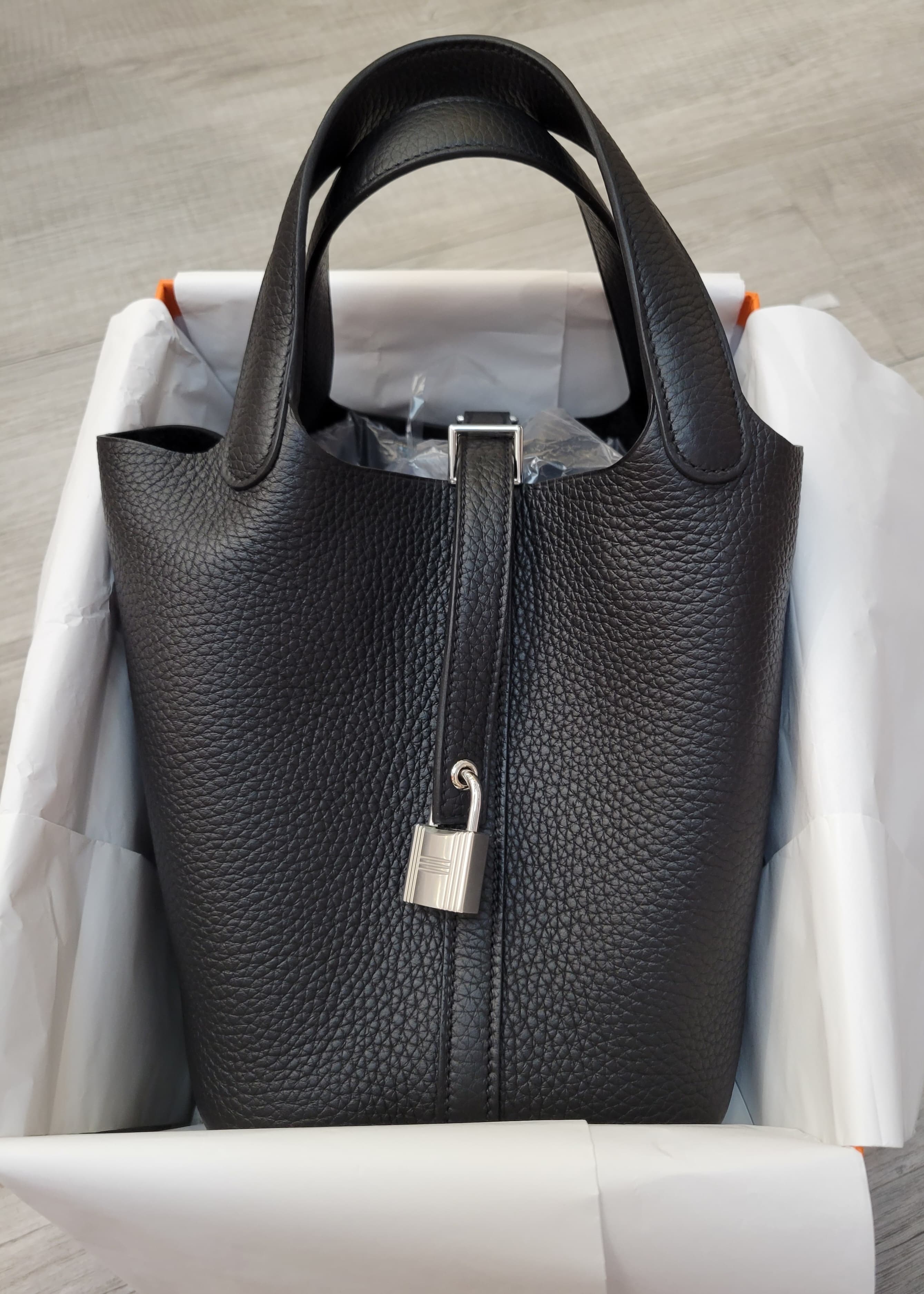 HERMES Picotin 18 NOIR CK TC 黑色銀扣TC皮