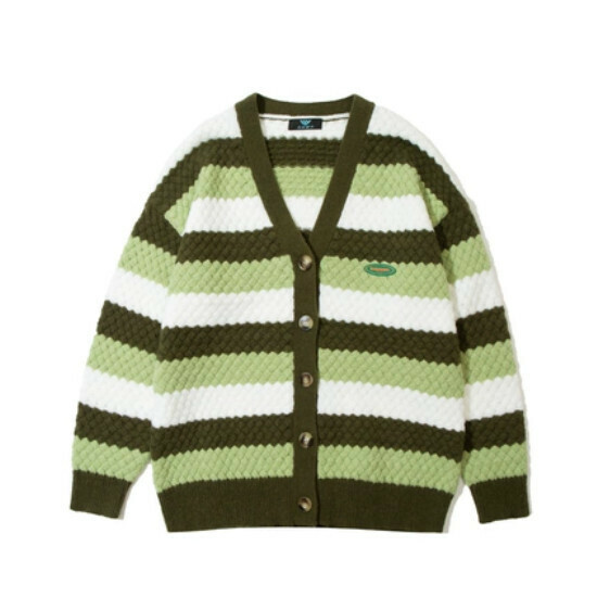 Hot selling striped color block sweater and sweater [green] [M-XL size] (please contact customer service to confirm the delivery size after placing the order)