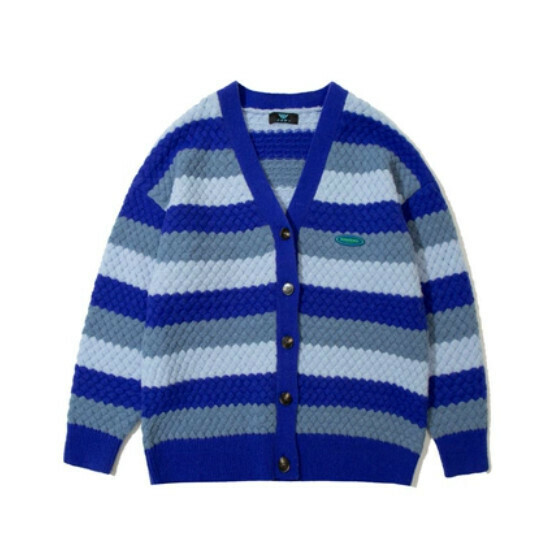 Hot selling striped color block sweater and sweater [blue] [M-XL size] (please contact customer service to confirm the delivery size after placing the order)