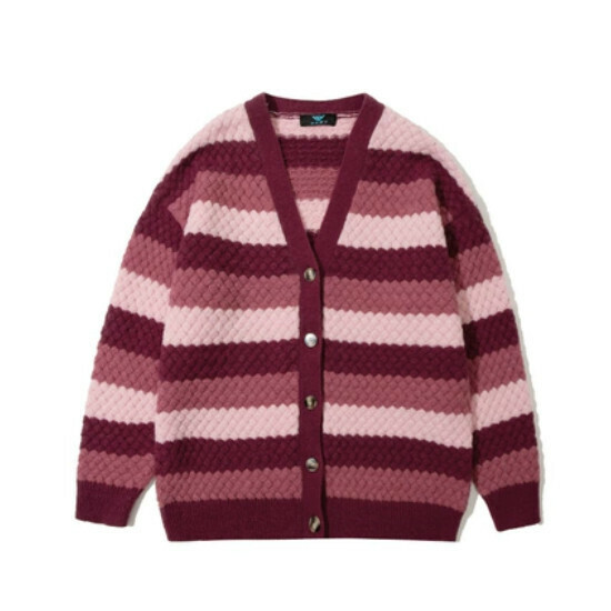 Hot selling striped color block sweater and sweater [Burgundy] [M-XL size] (please contact customer service to confirm the delivery size after placing the order)