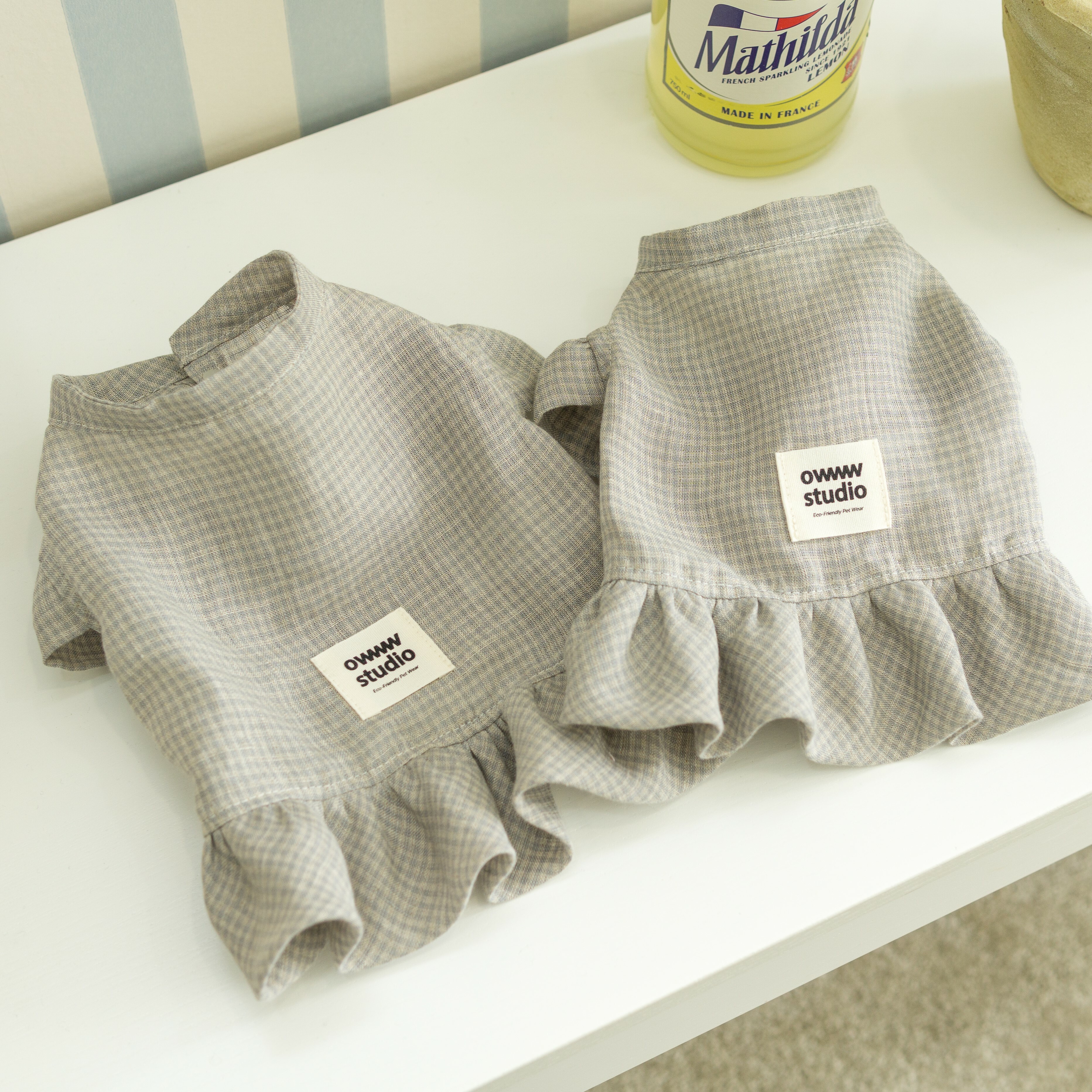 OWWW STUDIO 灰色有機亞麻裙