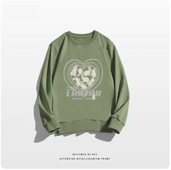 新款圓領衛衣【M-3XL】【抹茶綠-薄款】(下單後聯絡客服確認發貨尺碼) 