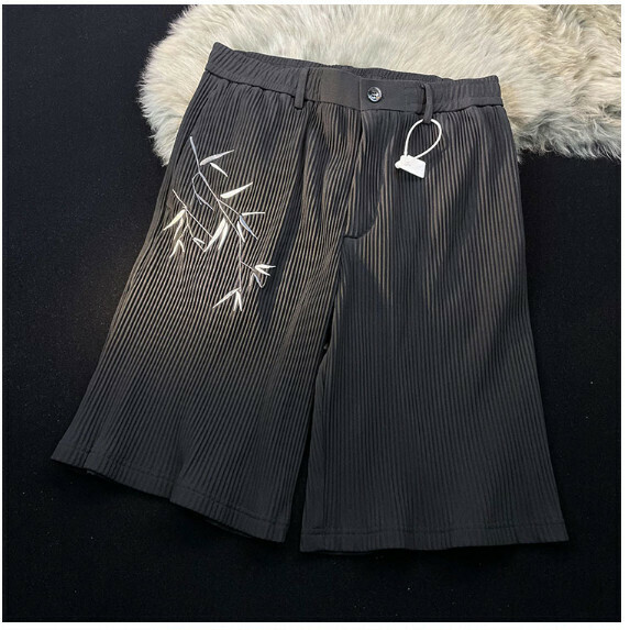 熱賣國風竹子刺繡短褲男（黑色【M_2XL碼】（下單後聯繫客服確認發貨尺碼）