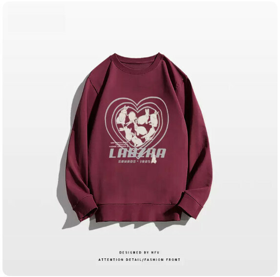 新款圓領衛衣【M-3XL】【酒紅色-薄款】(下單後聯絡客服確認發貨尺碼) 