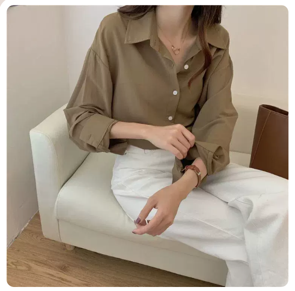 Long sleeve loose top (brown size: S-3XL) (please contact customer service to confirm the shipping size after placing an order)