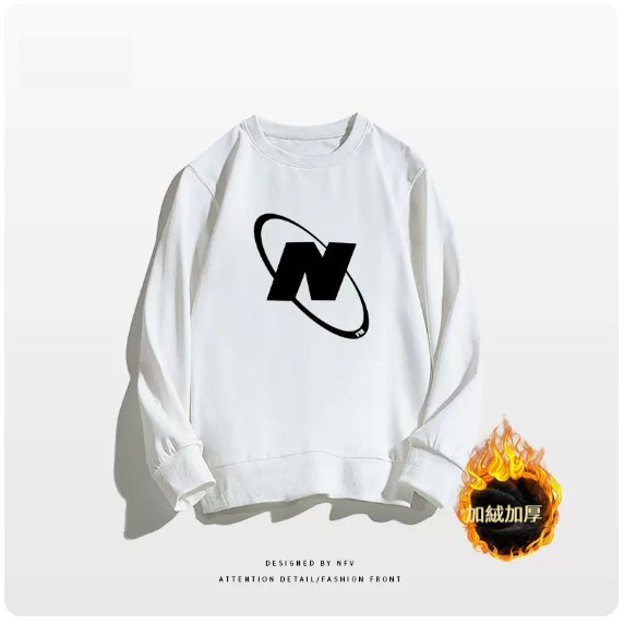 Crewneck sweatshirt [M-3XL] [White-Fleece Thickening] (Contact customer service to confirm the shipping size after placing an order) 