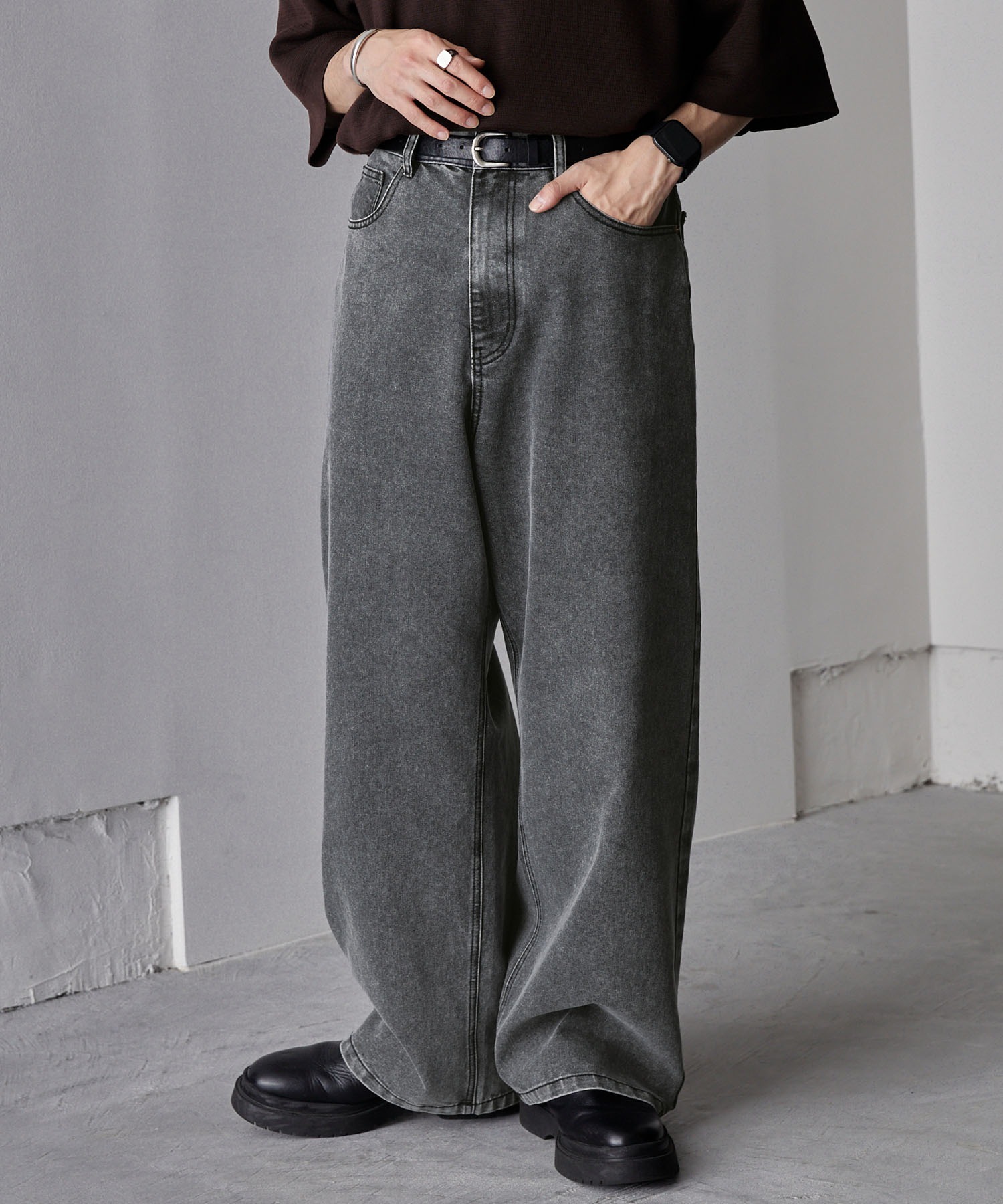 【代購】MONO-MART 復古寬版刷舊牛仔褲 9色