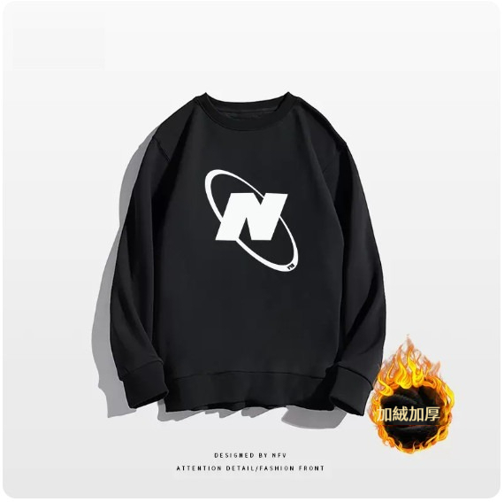 Crewneck sweatshirt [M-3XL] [Black-Fleece thickening] (contact customer service to confirm the shipping size after placing an order) 