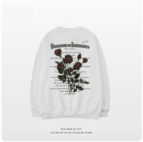 Crewneck sweatshirt [M-3XL] [White-thin] (contact customer service to confirm the shipping size after placing an order) 