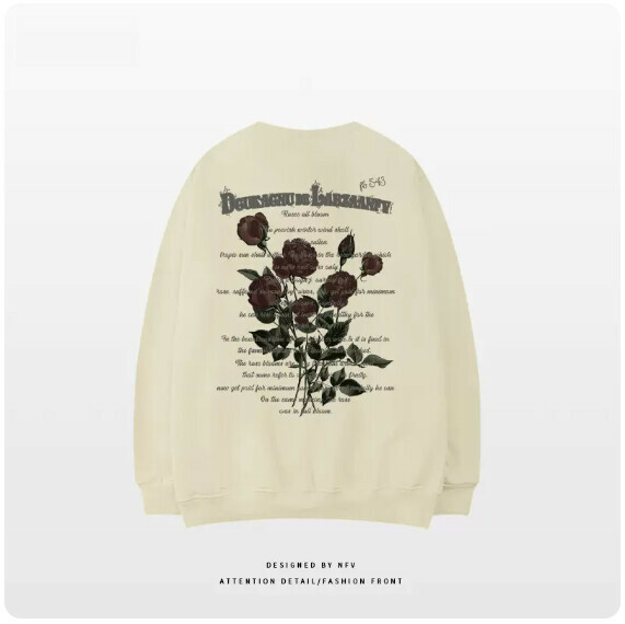 Crewneck sweatshirt [M-3XL] [Cream - thin] (contact customer service to confirm the shipping size after placing an order) 