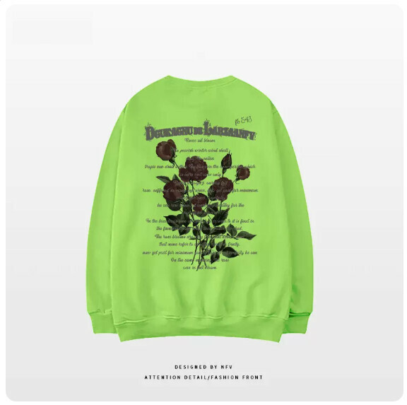 Crew neck sweatshirt [M-3XL] [fluorescent green - thin] (contact customer service to confirm the shipping size after placing an order) 