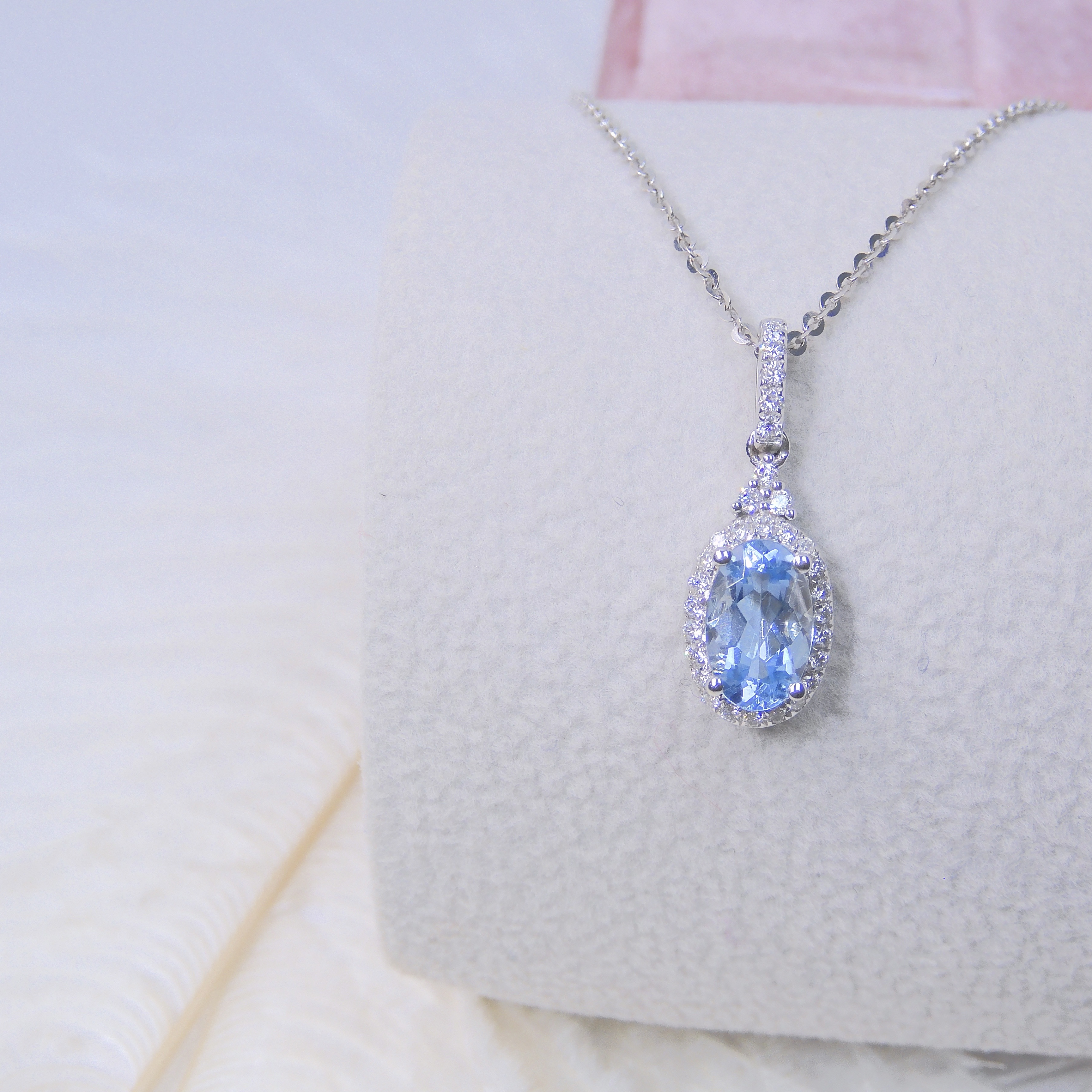 18K金 0.92ct 海藍寶吊墜