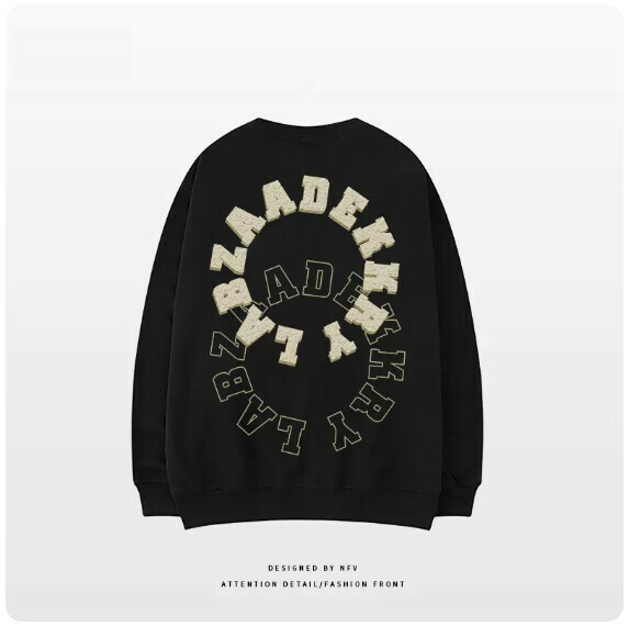 Crewneck sweatshirt [M-3XL] [Black-thin] (contact customer service to confirm the shipping size after placing an order) 