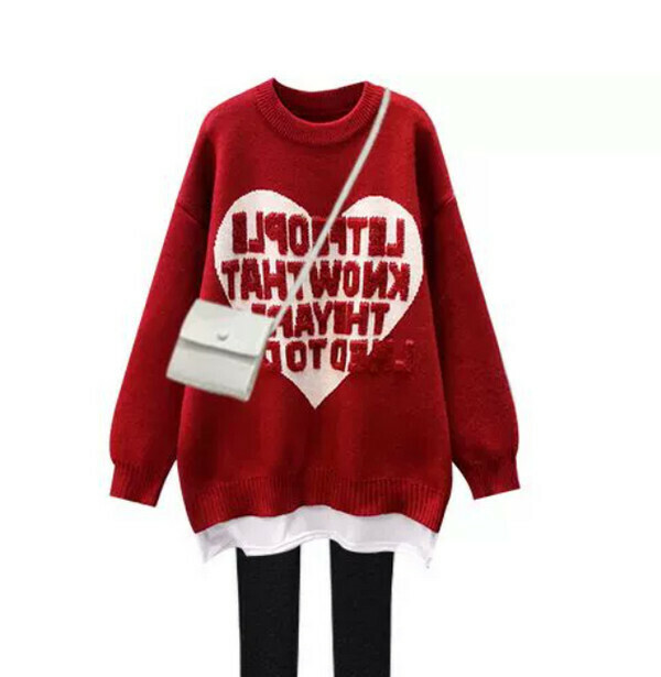 Women's Sweater#Single Piece (Red) (M-4XL) (Contact customer service to confirm size after placing an order) 