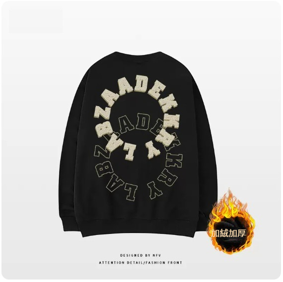 Crewneck sweatshirt [M-3XL] [Black-Fleece thickening] (contact customer service to confirm the shipping size after placing an order) 
