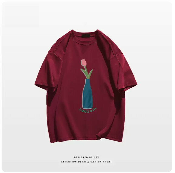 爆款圓領T恤【M-3XL】【酒紅色-220g】(下單後聯絡客服確認發貨尺碼) 