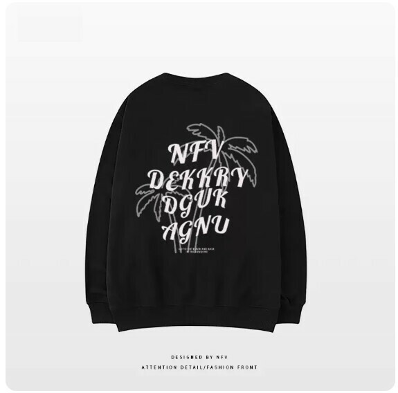 Crewneck sweatshirt [M-3XL] [Black-thin] (contact customer service to confirm the shipping size after placing an order) 