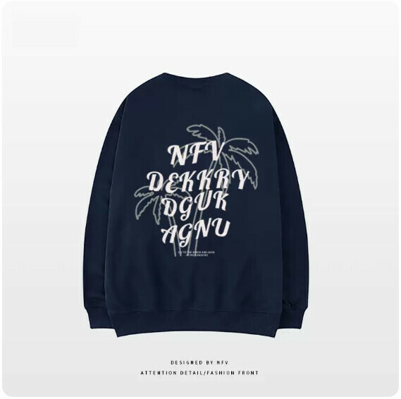 Crewneck sweatshirt [M-3XL] [Navy blue-thin] (contact customer service to confirm the shipping size after placing an order) 
