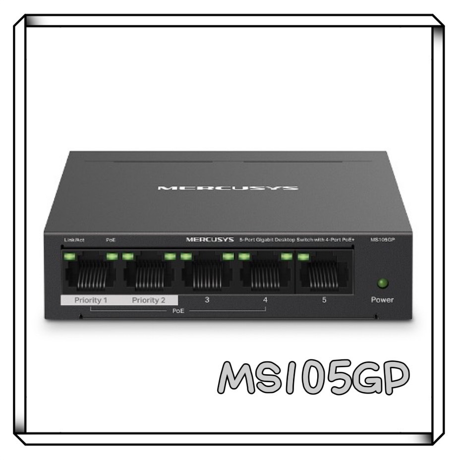 MERCUSYS 水星 MS105GP  5埠 Gigabit + POE 交換器