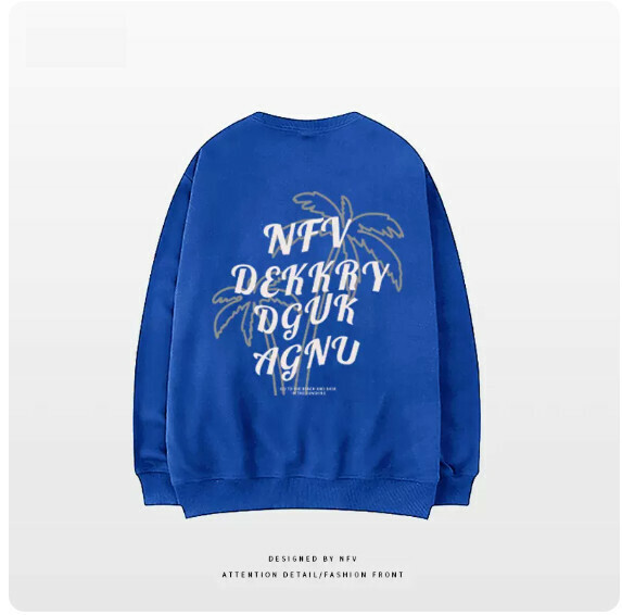 Crewneck sweatshirt [M-3XL] [Blue-thin] (contact customer service to confirm the shipping size after placing an order) 