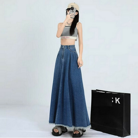 Hot Selling Denim Skirt [Retro Blue] [XS-2XL] (please contact customer service to confirm the delivery size after placing the order)