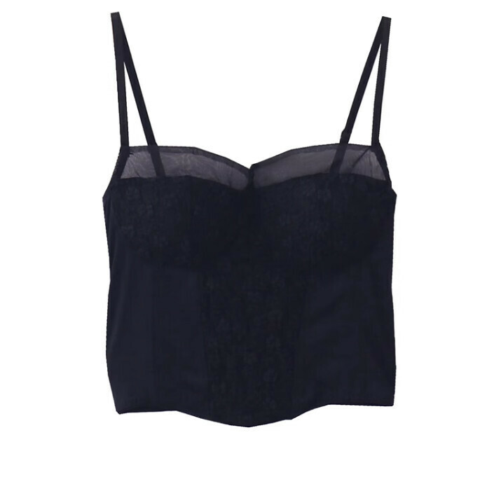 Hot Selling Fishbone Lace Camisole [Black] [One Size Fits All]