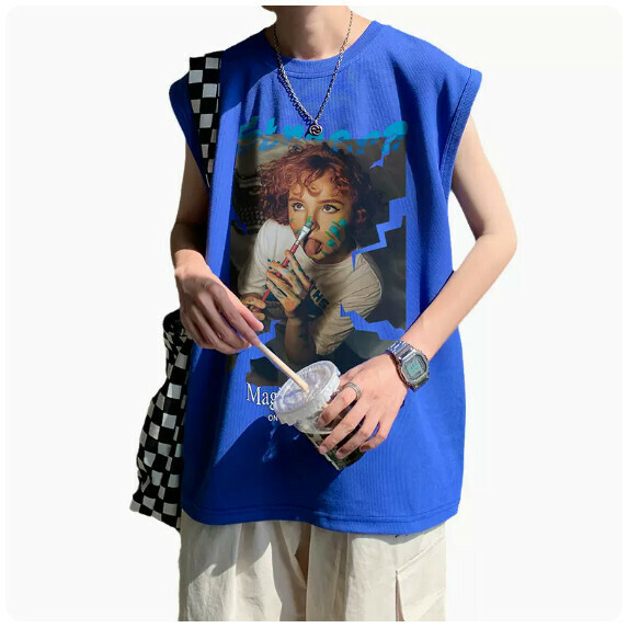 熱推背心男純棉夏季（克萊因藍【S_3XL碼】（下單後聯繫客服確認發貨尺碼）