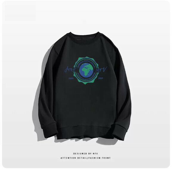 Crewneck sweatshirt [M-3XL] [Black-thin] (contact customer service to confirm the shipping size after placing an order) 
